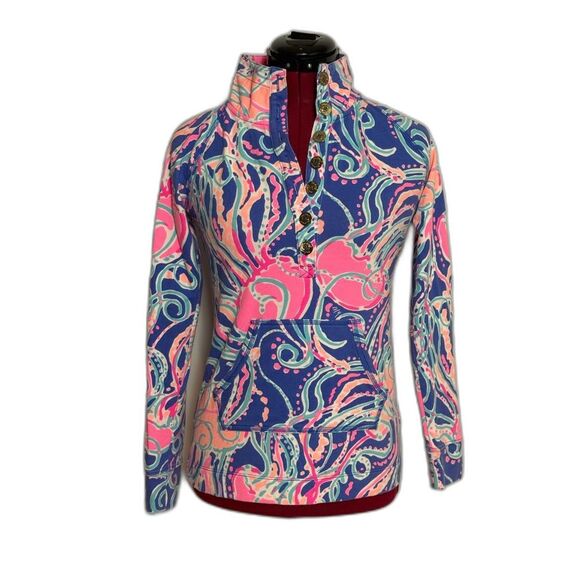 Lilly Pulitzer Captain Popover Size XXS Iris Blue Jellies Be Jammin Print - Picture 12 of 13